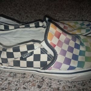 Rainbow checkered vans